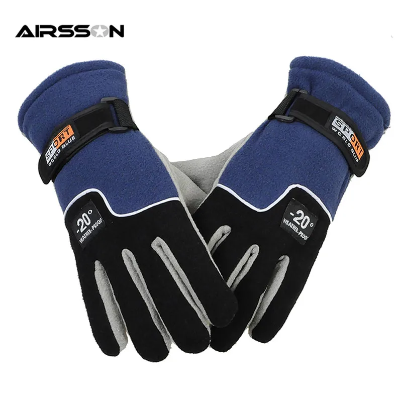 Outdoor Winter Sports Warm Fleece Full Finger Gloves Hunting Breathable Cycling Motorcycle Ski Snowboard Anti-skid Luva Ciclismo