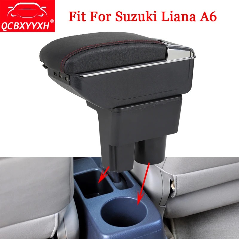 

QCBXYYXH Car Styling ABS Car Armrest Box Center Console Storage Box Holder Case Decoration Auto Accessories For Suzuki Liana A6