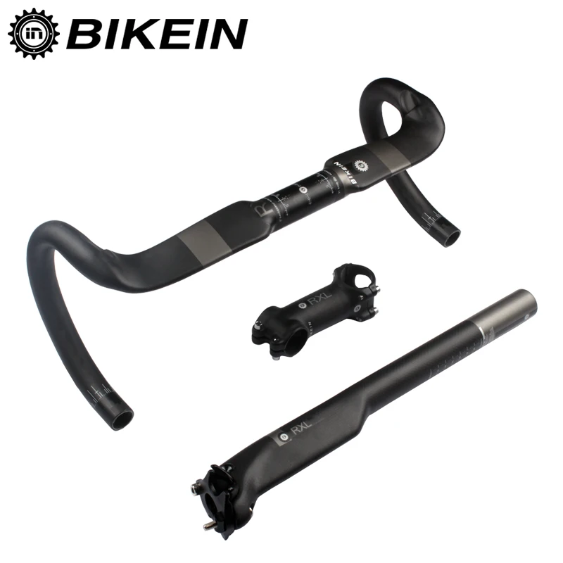 Цена за BIKEIN Аэродинамики Велоспорт Дорожный Велосипед Руль Набор Super Light согнуты Бар + Стволовых + Подседельный Матовый Черный Углерод Велосипед части Цена за BIKEIN Аэродинамики Велоспорт Дорожный Велосипед Руль Набор Super Light согнуты Бар + Стволовых + Подседельный Матовый Черный Углерод Велосипед части