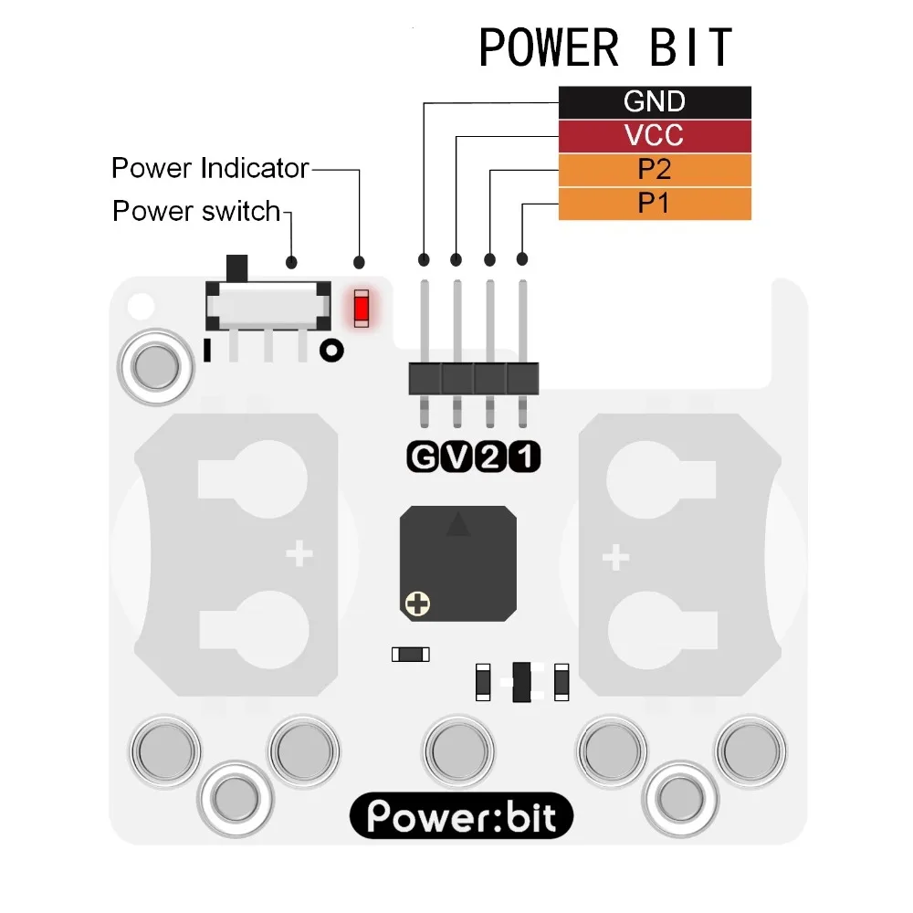 Мощность: КНОПКА БИТОВ Плата расширения батареи панель для BBC micro: бит, для микробит Носимых устройств шагомеры, таймеры, ремешок для часов