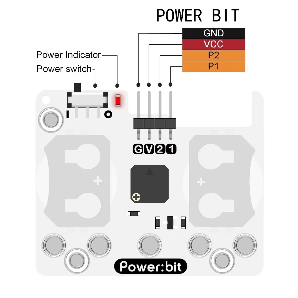 Мощность: панель расширения аккумулятора с битной кнопкой для BBC micro:bit носимых