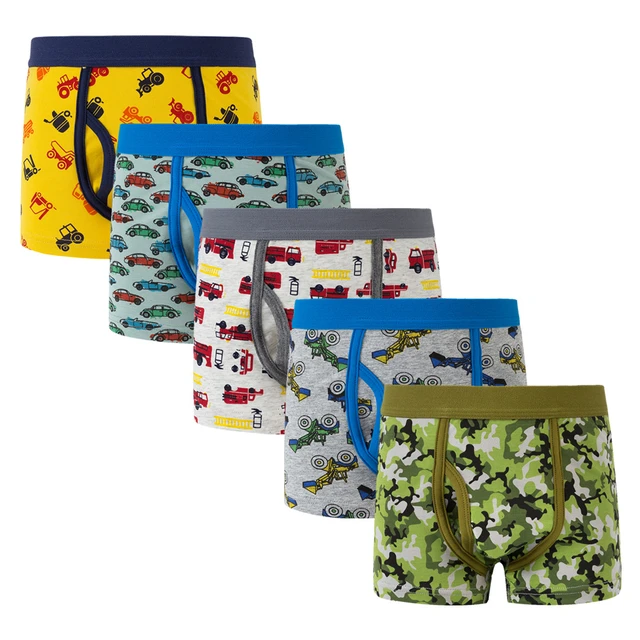 4piece/pack Teen Underwear Cotton Children Breathable Boxer Shorts Cartoon  Elephant Print Underpants for Toddler Boys 4 8 12 14Y