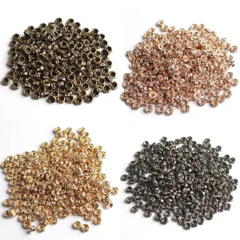 

4mm 6mm 8mm Metal Rose Gold Silver Color Bronze Plated Crystal Rhinestone Rondelle Spacer Beads for Diy Bracelet Making 100Pcs
