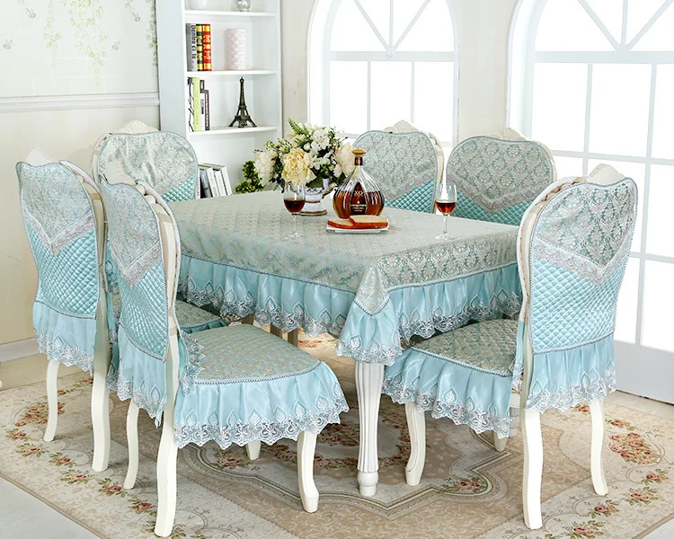 European type Lace floral jacquard tablecloth set suit 130*180cm table