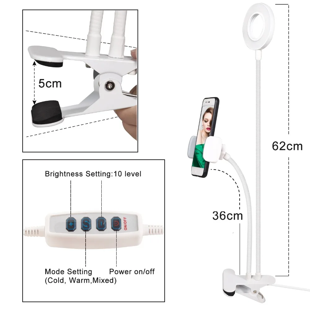  Phone Selfie Ring LED Light Mobile stand for Live Stream and Makeup Cell Phone Holder Lazy Bracket 