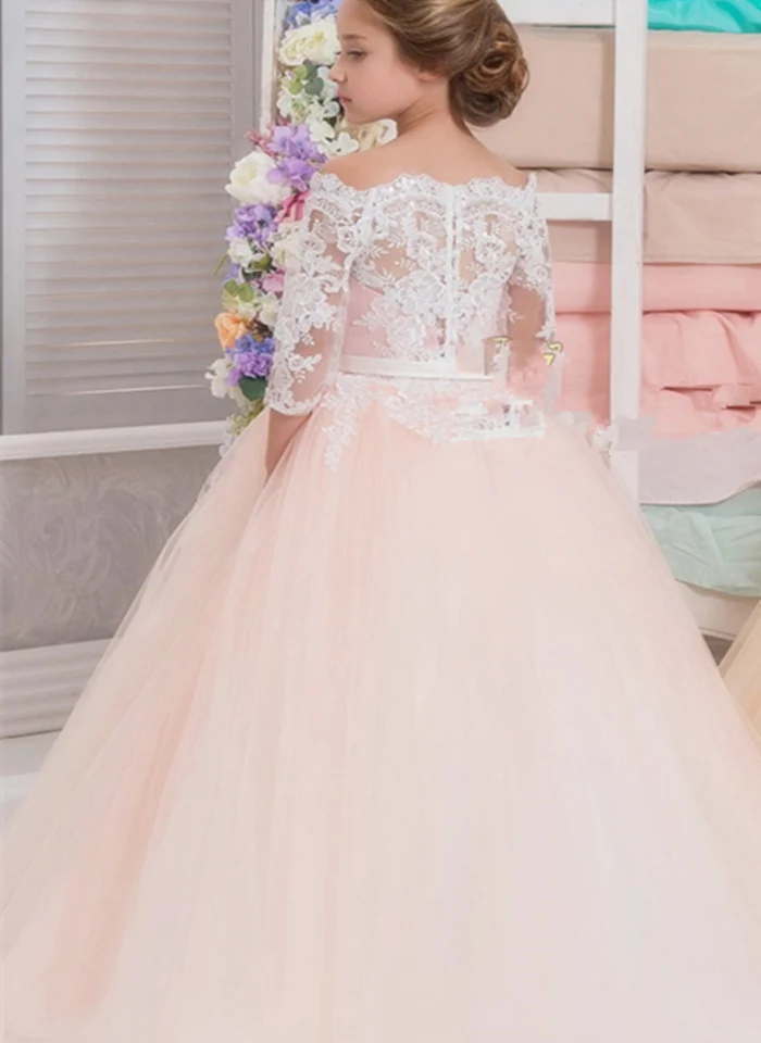 Платья для первого причастия для девочек, платья с цветочным узором для девочек на свадьбу, платья для выпускного вечера для детей - Цвет: Picture color