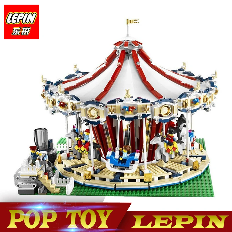 

DHL Lepin 15013 City Street Carousel Model Building Kits Assembling Blocks Toy Compatible legoed with 10196 Educational toys
