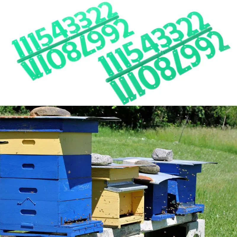 2 шт пластиковый улей цифровой номер Apiculture коробка с пчелами знак рамка оборудование для пчеловодства инструмент Пчеловодство маркировочная доска зеленый