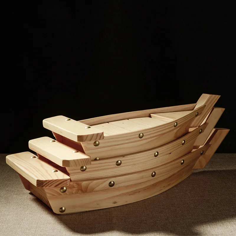 

Wooden Sushi Boat Japanese Style Wooden Sushi Boat Sushi Cotainer for sushi dish