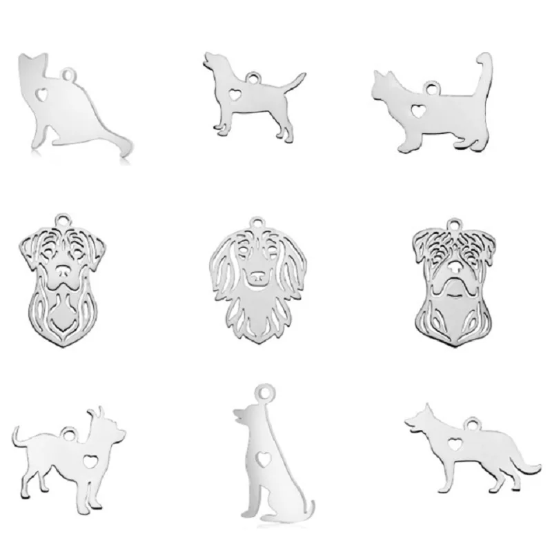 

High Quality Stainless Steel Pet Dogs Charms For Bracelet Necklace Jewelry Accessories