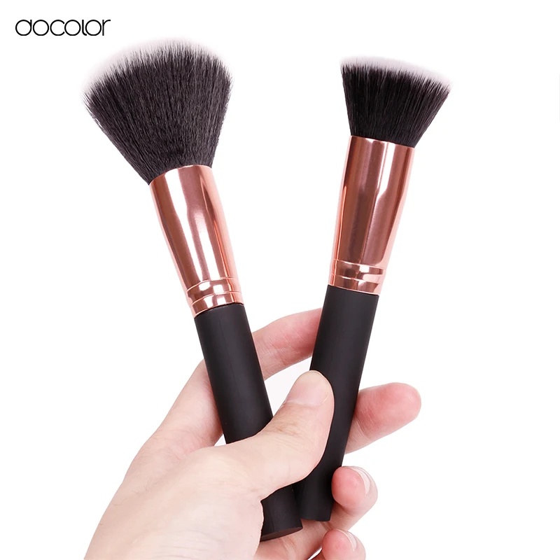 Docolor powder brushes and Flat foundation brush together professional