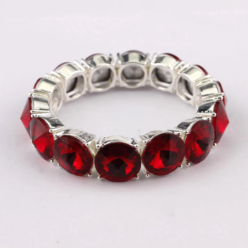 Bangle Bracelet Crystal Bracelets Adjustable Glass Crystal Elastic Bracelets for Women