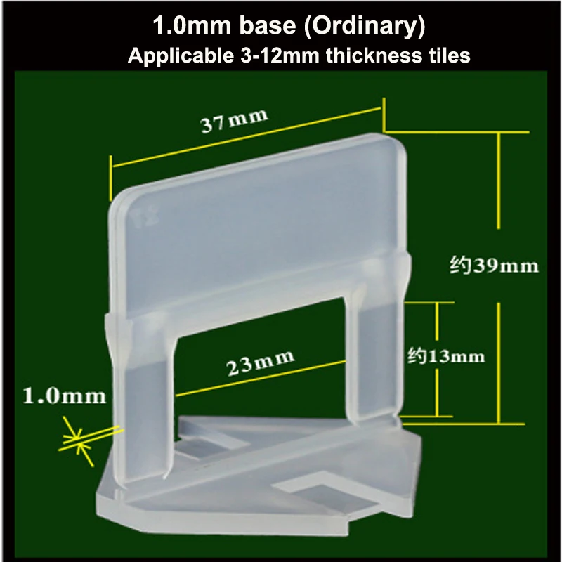 

100pcs 1.0mm Plastic Leveling System Clip Tile Spacer Accessories Floor Leveler Suit for 3-12mm tile