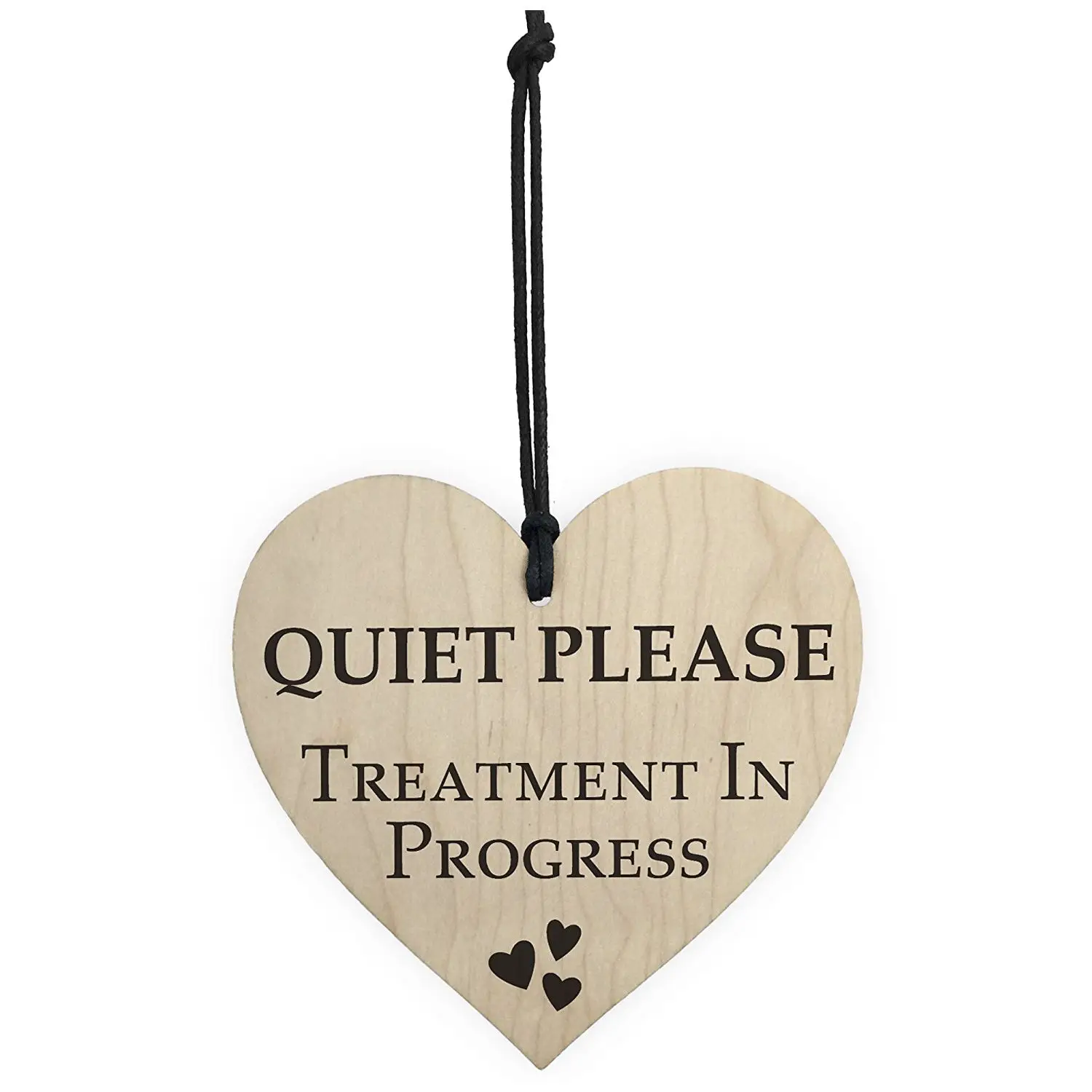

QUIET PLEASE Treatment In Progress Hanging Heart Office Home Treatment Room Sign