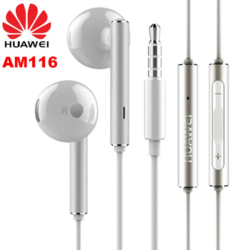 Huawei AM116 Honor AM115 наушники металлические с микрофоном Регулятор громкости гарнитура для huawei P7 P8 P9 Lite P10 Plus Honor 5X 6X mate 7 8 9