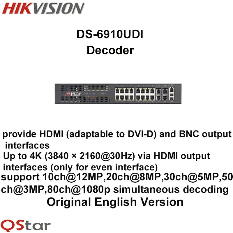 Hikvision Original English Version DS 6910UDI H.265 HD Decoder provide