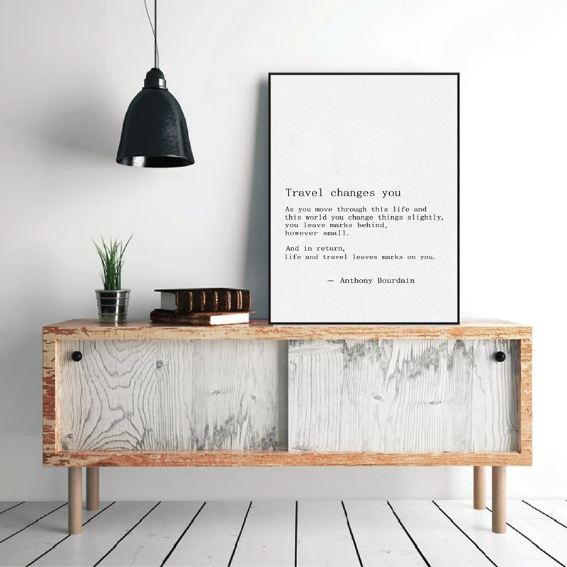 Anthony Bourdain Quote Travel Canvas Painting Home Decor