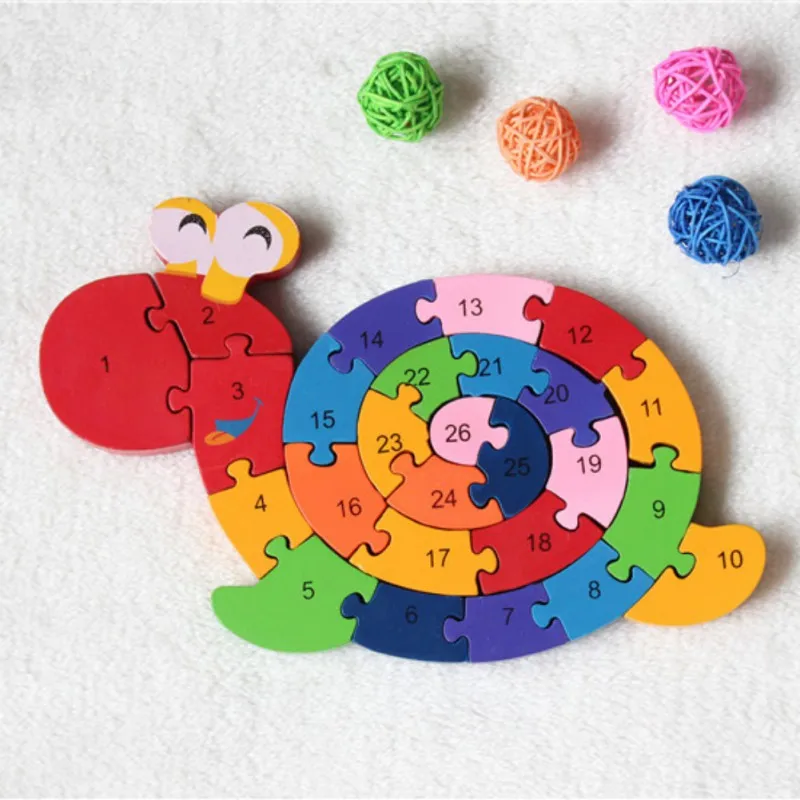 

ABC Puzzle Game New Counting Tortoise Wooden Letters and Numbers Jigsaw Puzzles ,Family Game for Kids ,Interactive Educational T