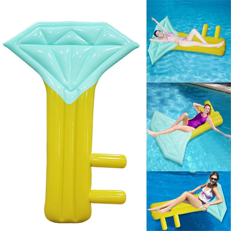 210x150CM-Inflatable-Mattress-Pool-Float-Diamond-Key-Shape-Floating-Mat-Beach-Swim-Seat-Bed-Pool-Float