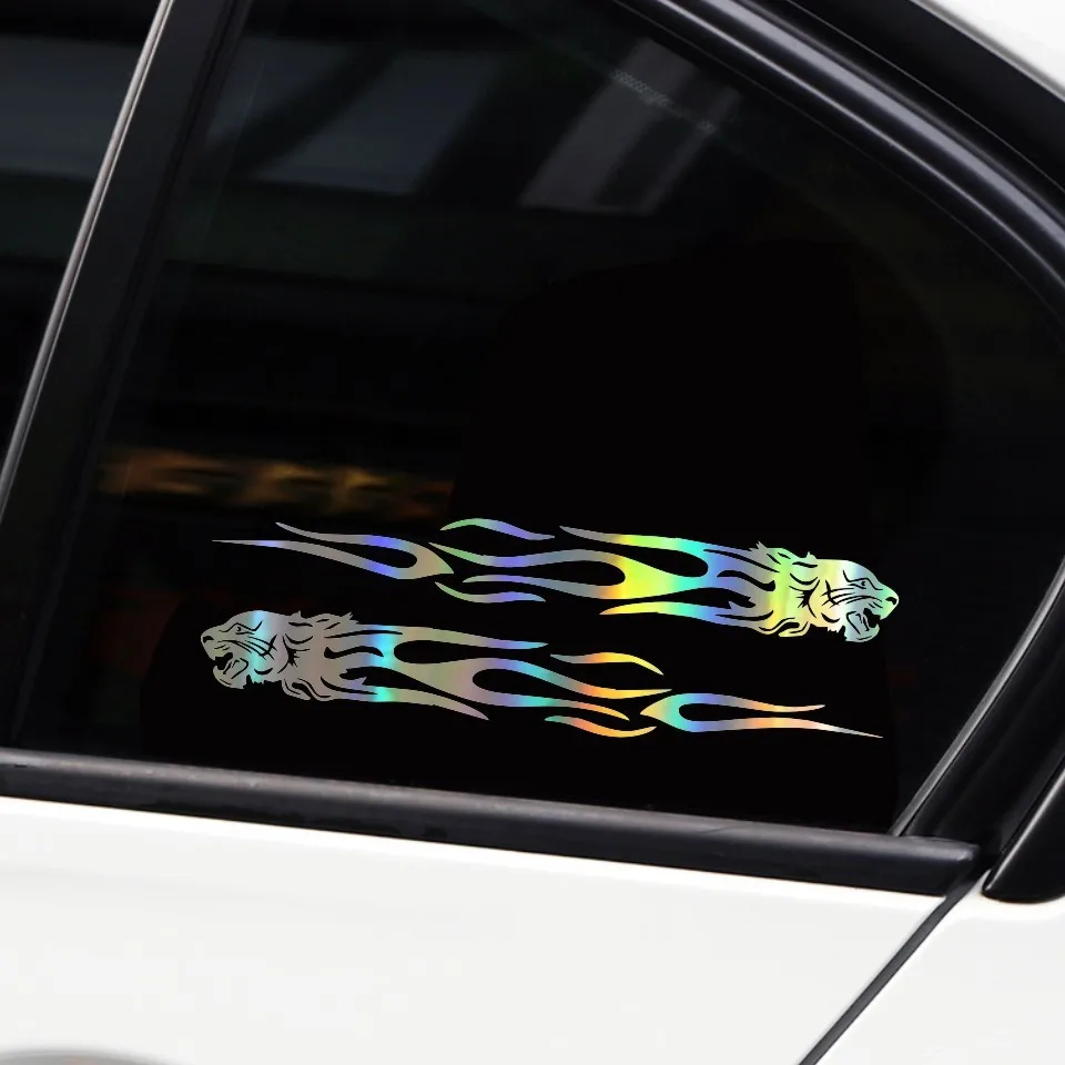 Cunymagos 2x Stylish Tiger Flame Sticker Vinyl Decal Creative Car Stickers Car Styling Decals Fashion Creative Car Body Sticker 223CM (18)
