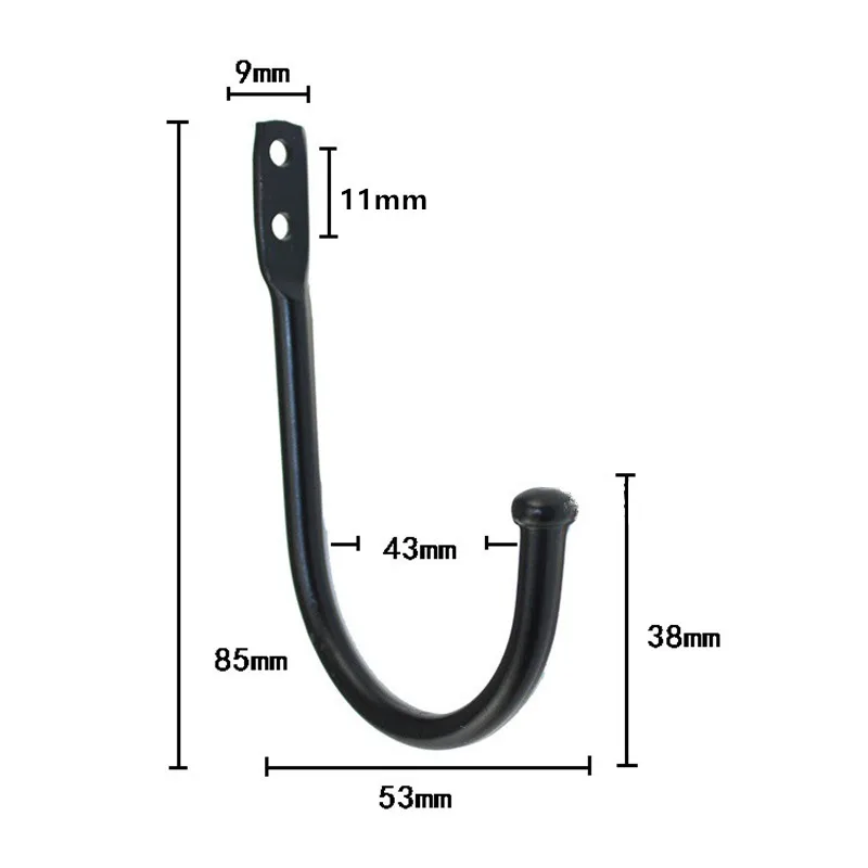 

Black Iron Wall Door Bath Coat Hook Hanger,Pot Hanger Hooks,Handbag Bag Hanger Hooks,Furniture Hardware,85*53mm,10Pcs
