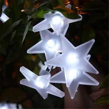 2 м 20 светодиодный светильник на батарейках с пятиконечной звездой, сказочные гирлянды для рождественских праздников, уличные, рождественские, вечерние, для использования