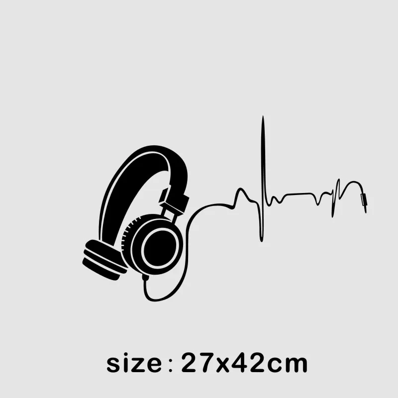 Наклейка в музыкальном стиле DJ наушники съемные виниловые наклейки на стену для