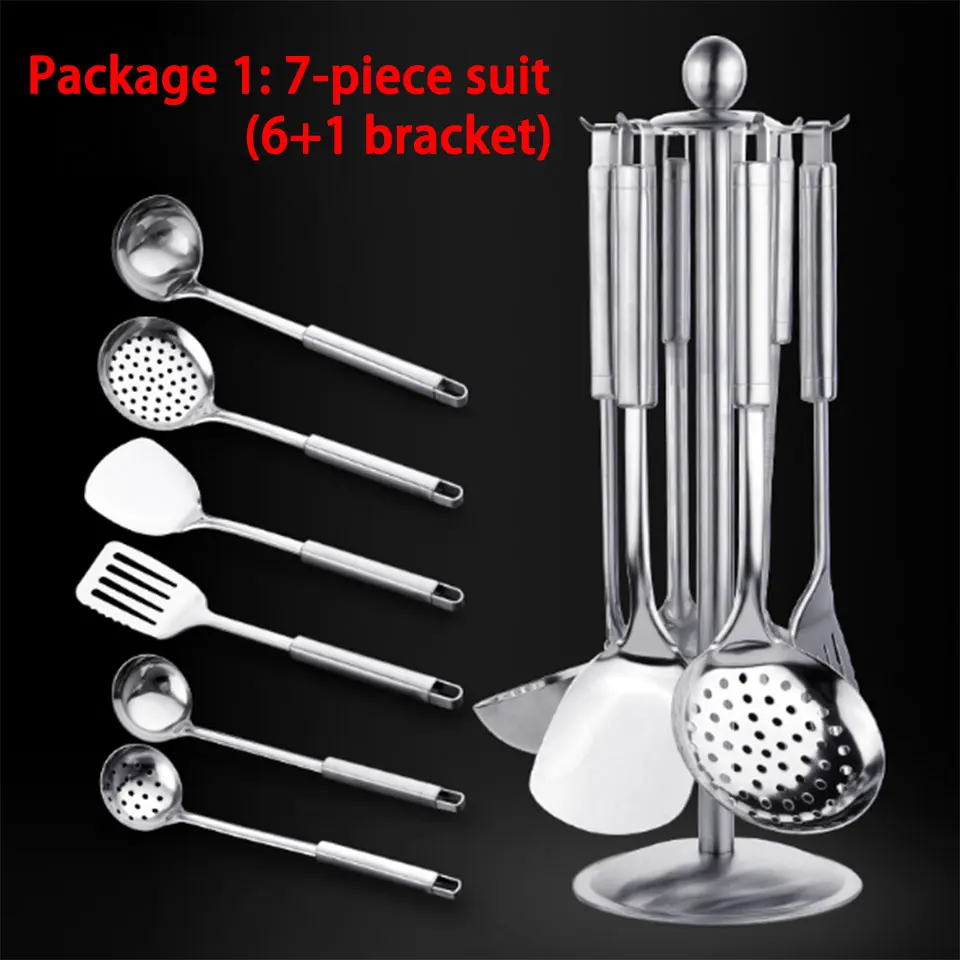 SSGP 5 & 7 Pcs Set Of Kitchen Tools 304 Stainless Steel Spatula Soup Spoon Cooking Utensils Accessories With Shelf High Quality SSGP 5 & 7 Pcs Set Of Kitchen Tools 304 Stainless Steel Spatula Soup Spoon Cooking Utensils Accessories With Shelf High Quality