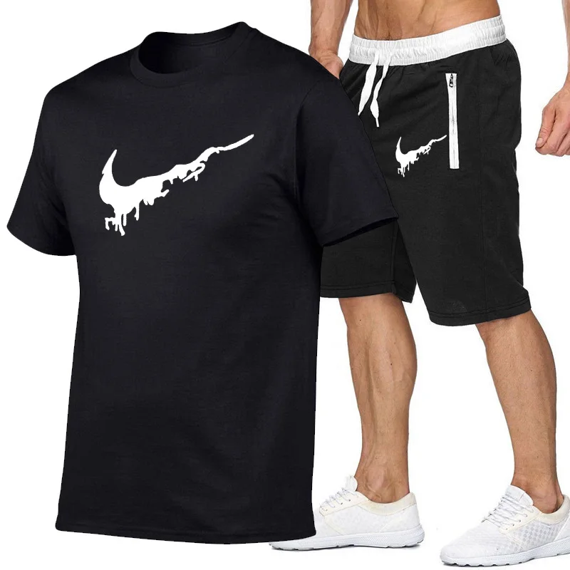 

Men's Hot sale New Summer Sets T-shirt+shorts men Brand clothing Two piece suit tracksuit Casual Fashion Tshirts