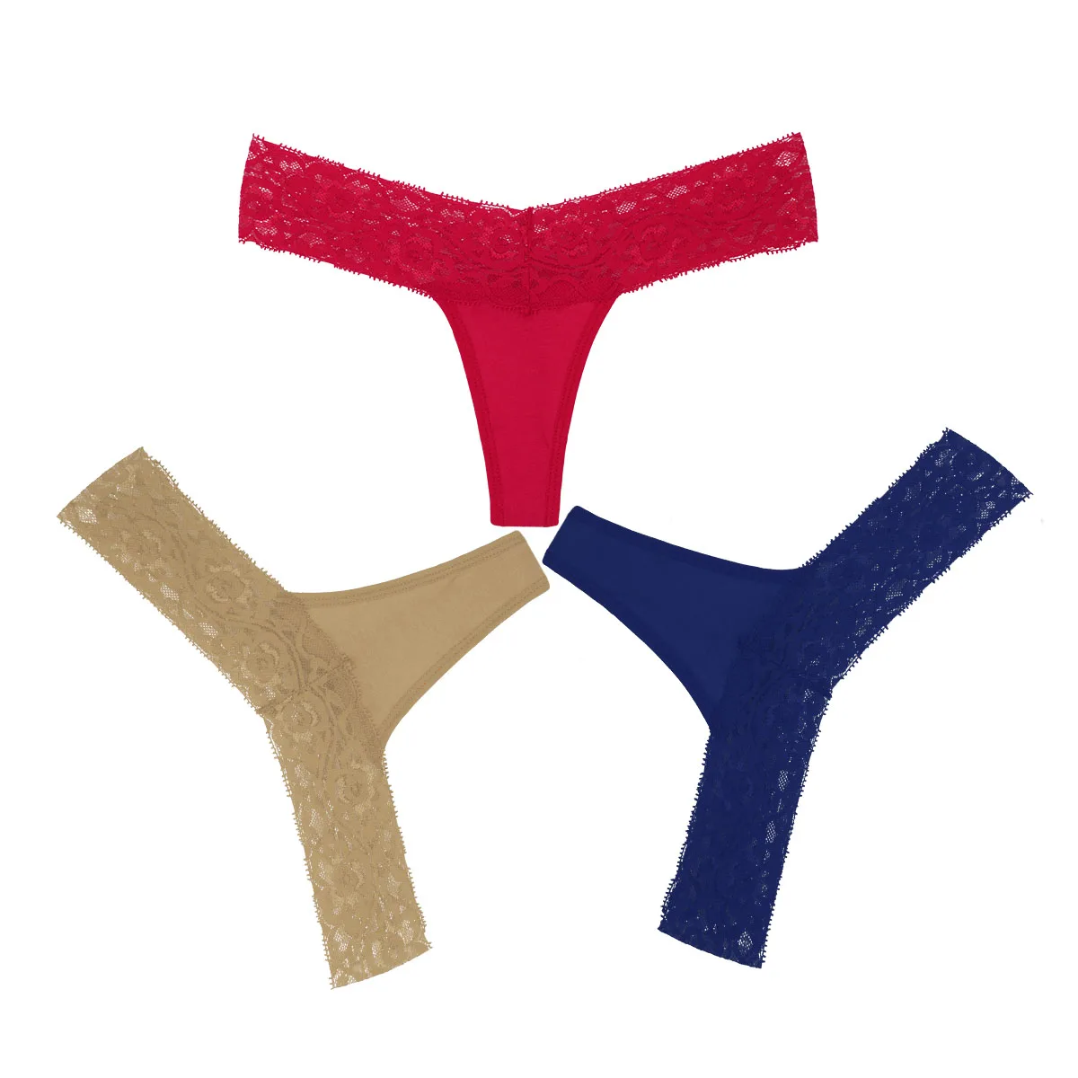 red nude navy 3 шт./упак., элегантные кружевные Хлопковые женские трусики-танга, большие размеры, трусики, нижнее белье, сексуальные трусы Modis, дамское нижнее белье Танга - Цвет: red nude navy