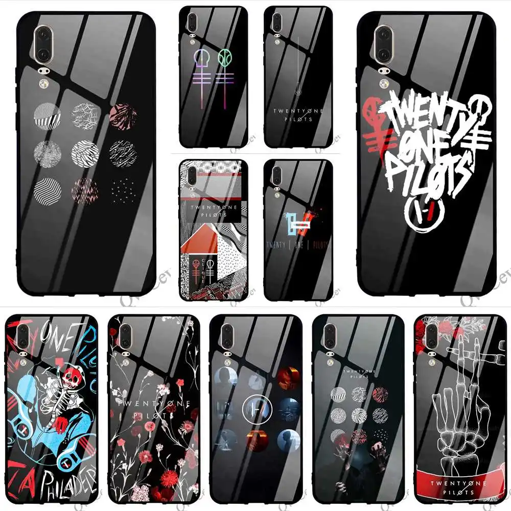 

Colorful Twenty One Pilots Glass Phone Case for Huawei Honor 10 Lite Cover 9 7A Y6 Y9 P10 P20 Pro P Smart Mate 20 Cases Skin