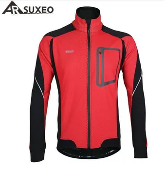 

Arsuxeo Winter Fleece Thermal Cycling Jacket Warm Up Bicycle Bike Wind Coat Outdoor Sports Windproof Waterproof Jersey