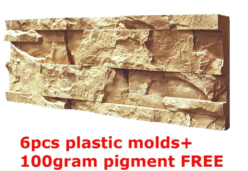 

Plastic Molds for Concrete Plaster Wall Stone Tiles 6pcs CONCRETE MOULD Brick Mold for Garden Decoration