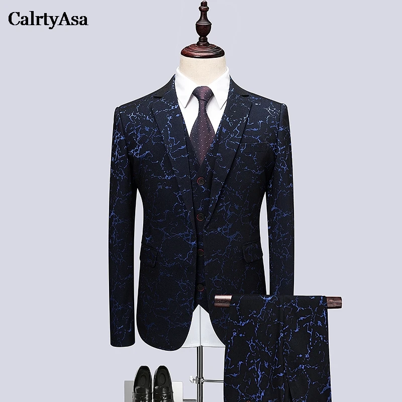 Calrtyasa мода молния шаблон Для мужчин костюмы (куртка + брюки + жилет) бренд высшего качества High Street жениха Нарядные Костюмы для свадьбы Для