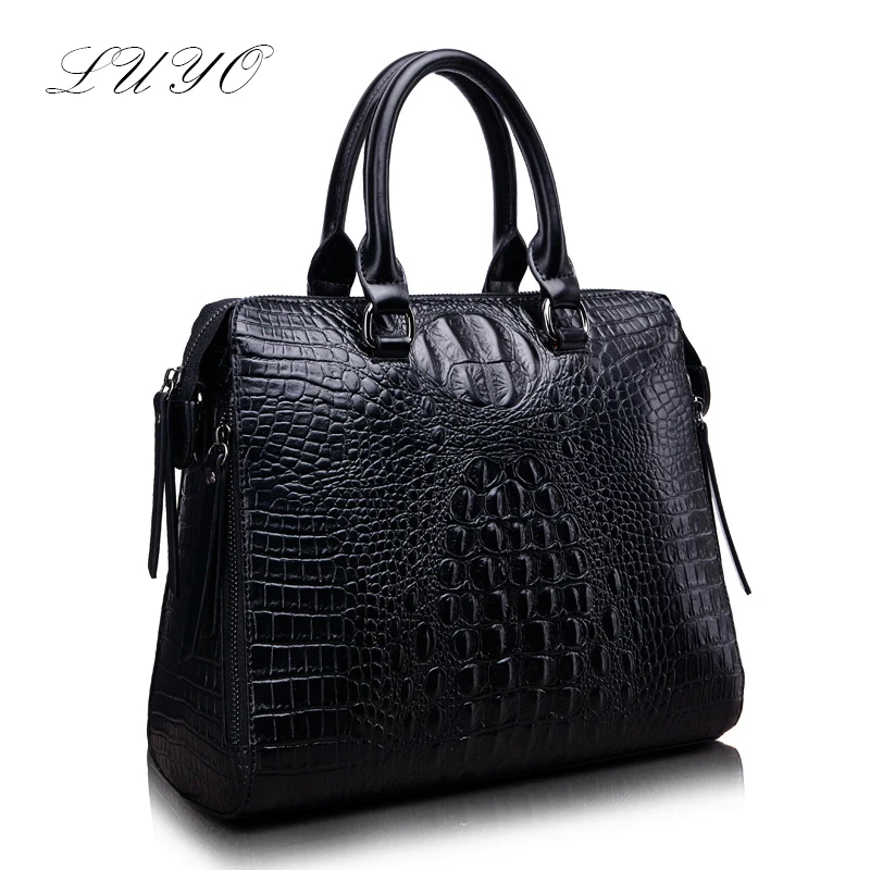 Crocodile Women Bags Designer Genuine Leather Embossed Brand Handbags