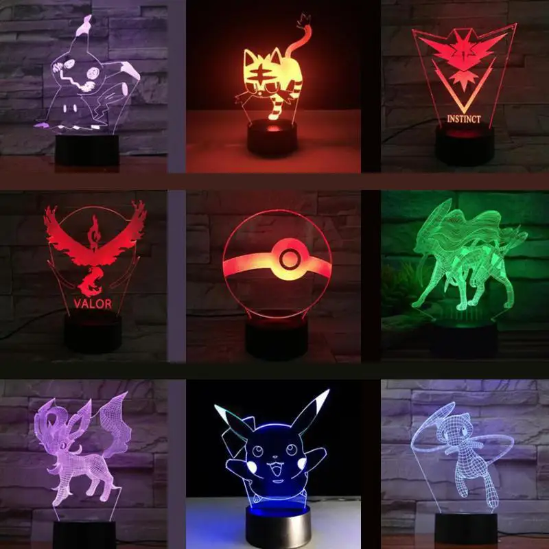 Игрушечный Покемон малыш 3D светодиодный гостиная 7 цветов изменить декоративные лампы дропшиппинг 2019 фестиваль подарок 3D лампа