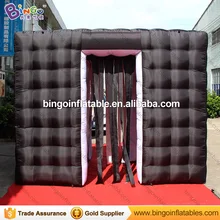 Портативный 3X2,1X2,4 м черный надувной фото стенд с кисточки для занавесок и две двери куб высокого качества палатка для мероприятия