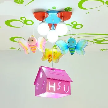 

Pendant Lights beer Ladder Lights Cartoon Cute Color Bee House Light Creative Love Bedroom Wood pink/GREEN /BLUE ZCL