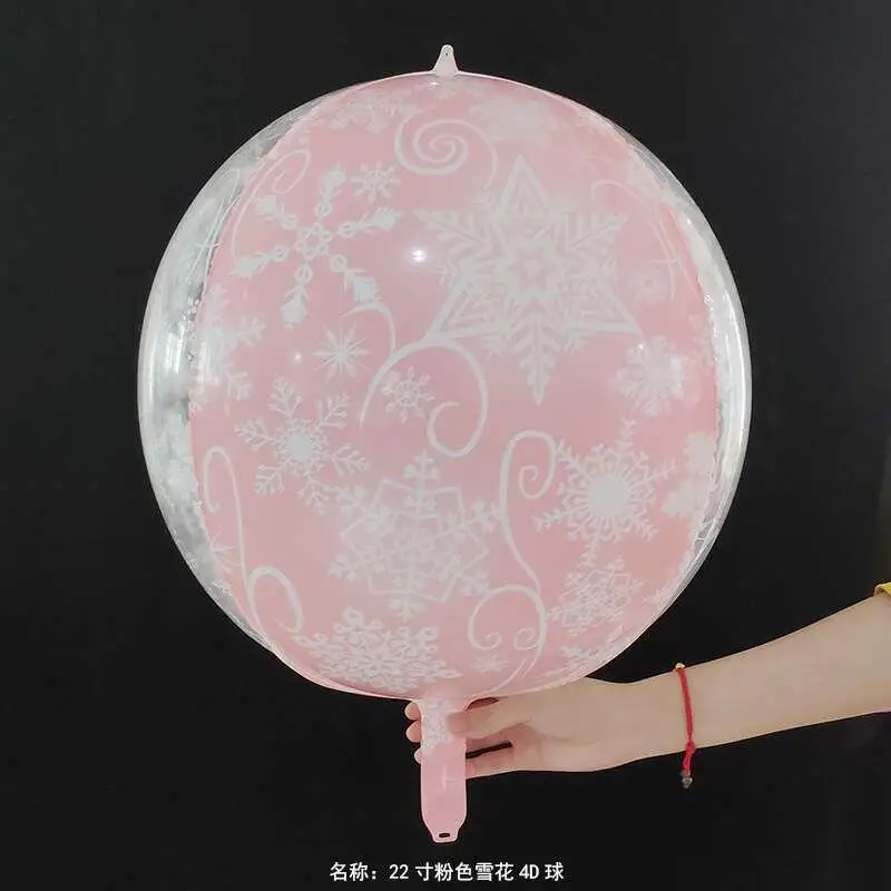 5 шт./лот 4D градиентные шары 22 дюйма Rround Planet Sci-fi воздушные шары на день рождения вечерние, свадебные украшения для детей и взрослых - Цвет: 4d pink snowflake5