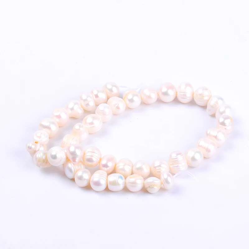 1pack/lot 9-10mm A quality Thread punch Natural freshwater Pearl Loose Beads DIY for Jewelry bracelet necklace