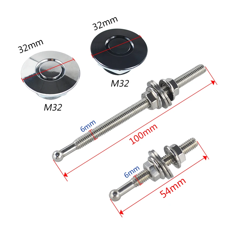 1,2" Универсальный Стиль Кнопка заготовка капот шпильки замок зажим комплект для BMW и т. Д. Автомобиля быстрые булавки PQY-HPL04/05