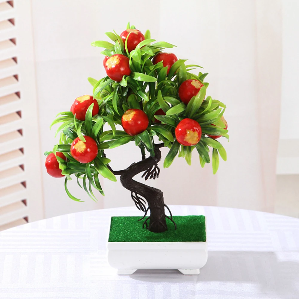 Оранжевый Персик фруктовое дерево в горшках бонсай имитация украшения искусственные растения бонсай для домашнего декора ремесло