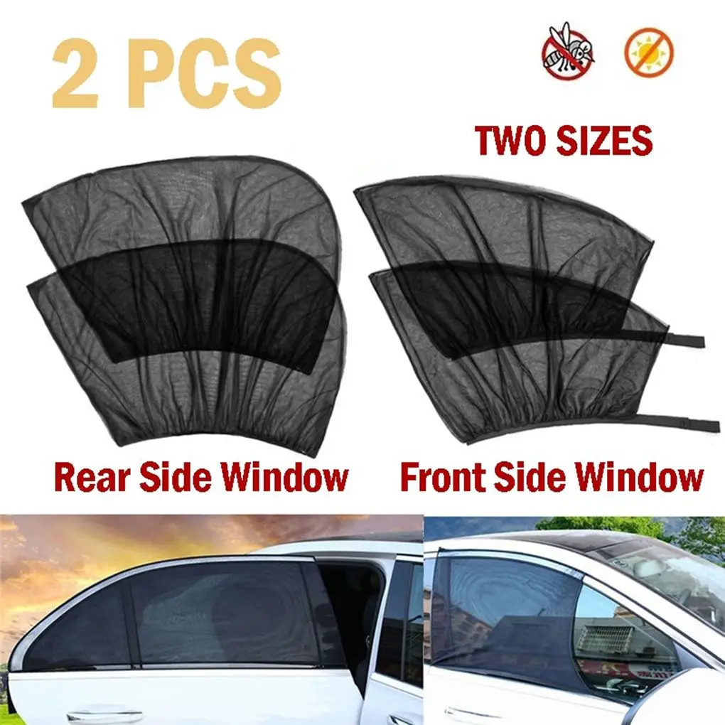 

1 Pair Car Sun Visor Front/Rear Window Sun Shade Net Mesh Design Black Auto Sunshade Curtain