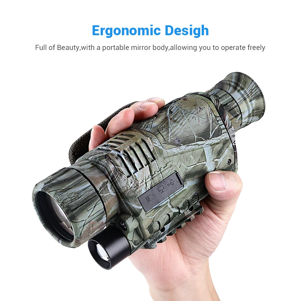 High Quality 5x40 Night Vision Monocular Digital IR Recorder 200m Range Photo Video Recording Free 8GB DVR for Hunting Security