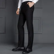 Мужские облегающие элегантные брюки высокого качества мужские классические брюки шелковые брюки прямые деловые мужские классические тонкие брюки