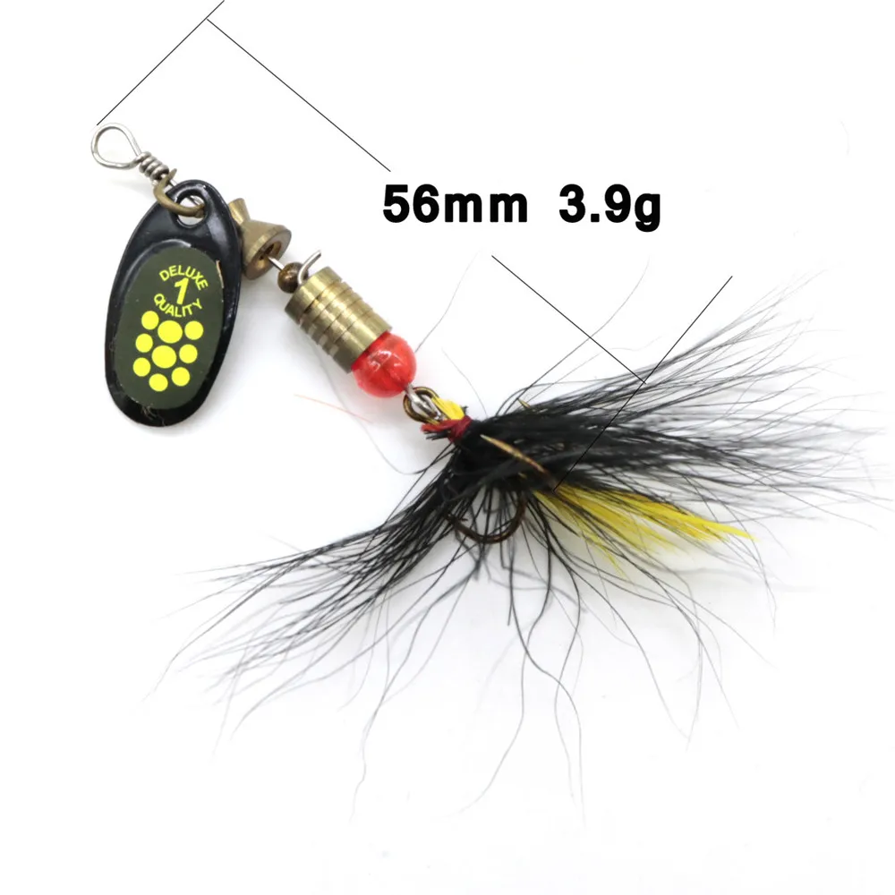 10 unids/caja Pesca señuelos Color mezclado Metal Spinner cuchara lentejuelas cebos artificiales señuelos Pesca accesorios