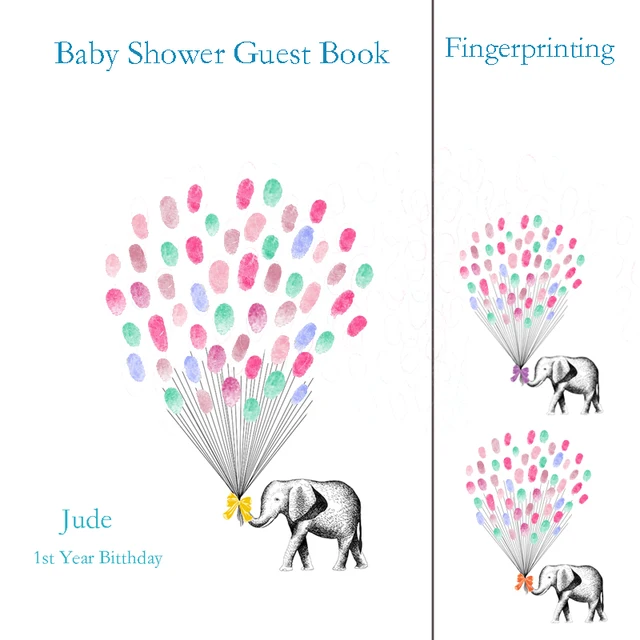 Buy Personalzie Baby Shower Party Guest Book Elephant
