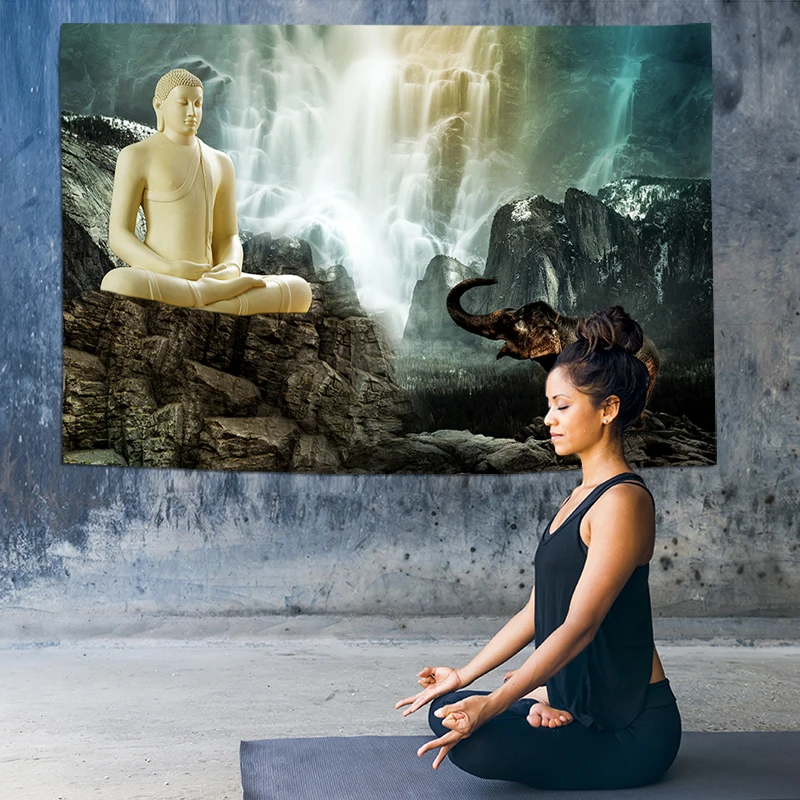 

Chakra Tapestry Psychedelic Buddha Tapestry Mandala Wall Hanging Waterfall Rhino Decoration Wall Tapestry Hippie Boho Wall Cloth