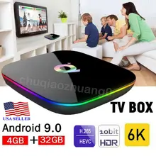Newest 6K Q Plus Android 9.0 TV BOX 4GB+32GB H6 Quad Core HD Media Player