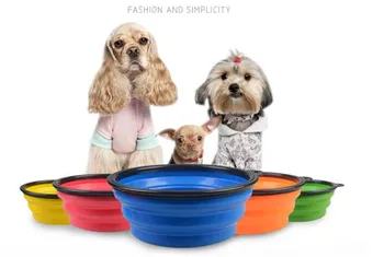 

2.5L big foldable pet bowls silicone Bowl pet folding portable dog bowls dog drinking water feed food bowl E28